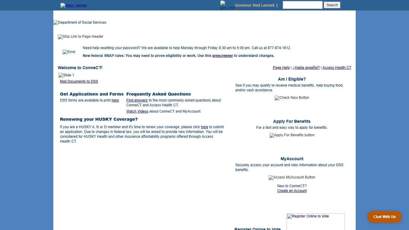 Connecticut Department of Social Services - ConneCT